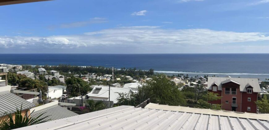 À louer charmant appartement T3 duplex meublé avec vue imprenable sur l’océan à Saint-Leu