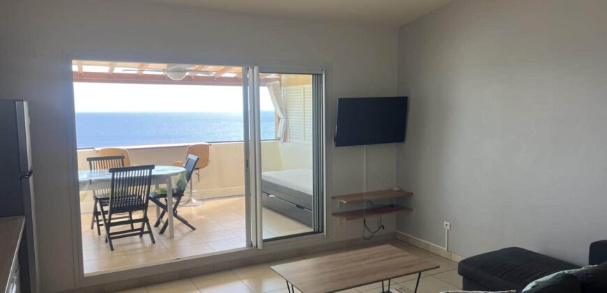 À louer charmant appartement T3 duplex meublé avec vue imprenable sur l’océan à Saint-Leu